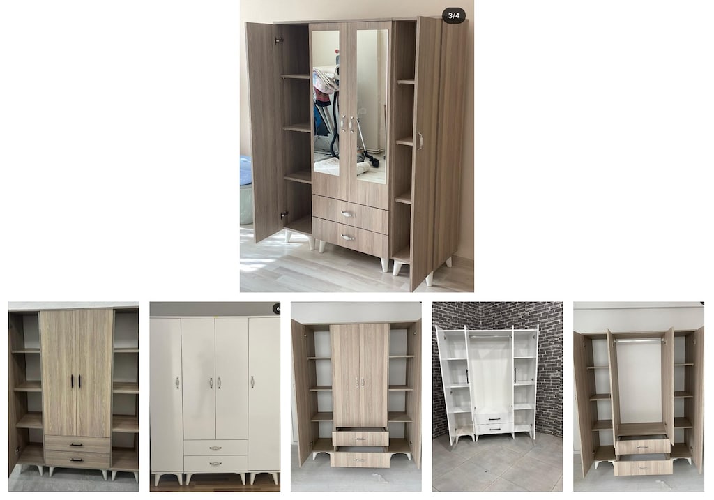 4 kapaklı elbise dolabı jrwoflgvlz - 6