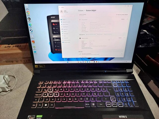 Acer Nitro 17,3” 5800h ve Rtx 3070 oyuncu laptopu