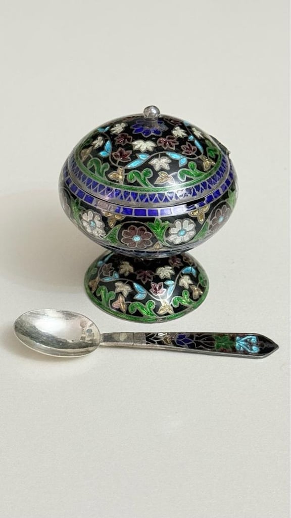 Dövme gümüş el yapımı cloisonné - 7
