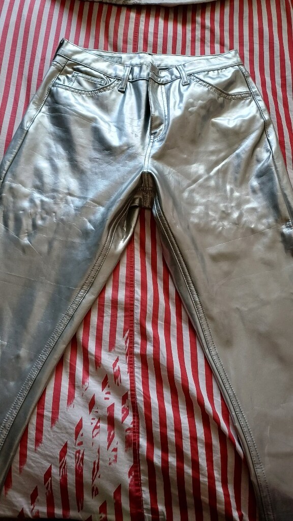 Metalik gümüş pantolon - 2