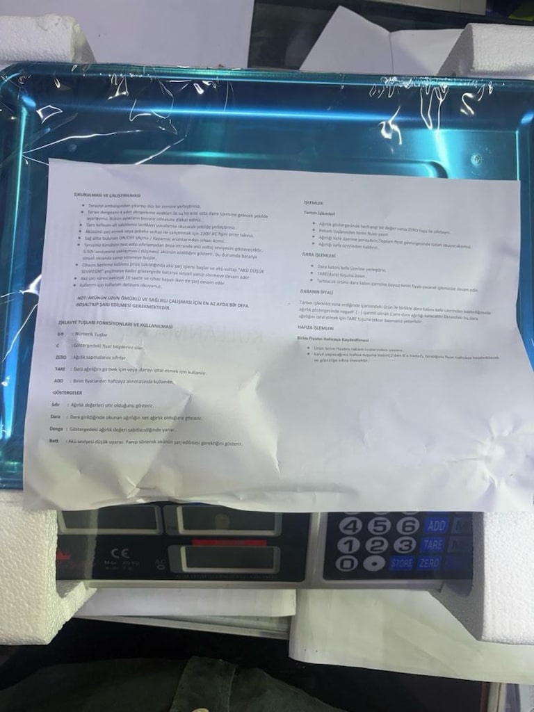 Royal Scale 40Kg 2Gr Dijital Fiyat Hesaplamalı Terazi Çift Ekran - 6
