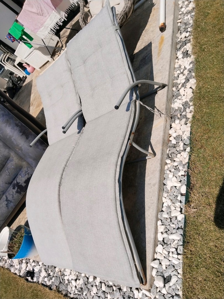2 adet metal katlanır şezlong + 2 adet minderi - 7