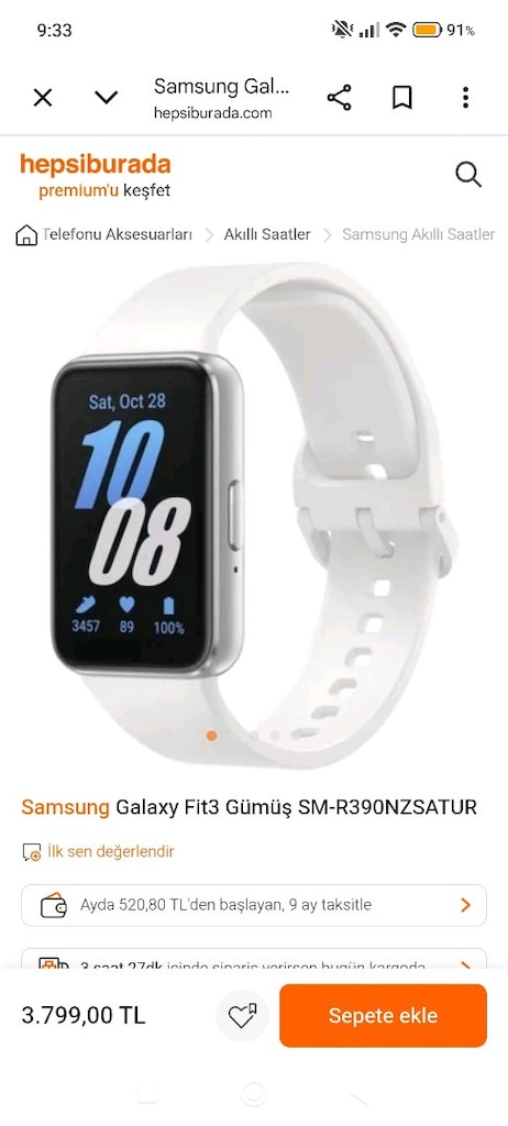 SAMSUNG GALAXY FİT3 AKILLI BİLEKLİK SIFIR SAYILIR - 2