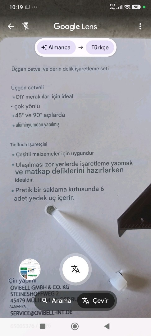 Üçgen Cetvel ve Derin Delik İşaretleyici Seti - 5