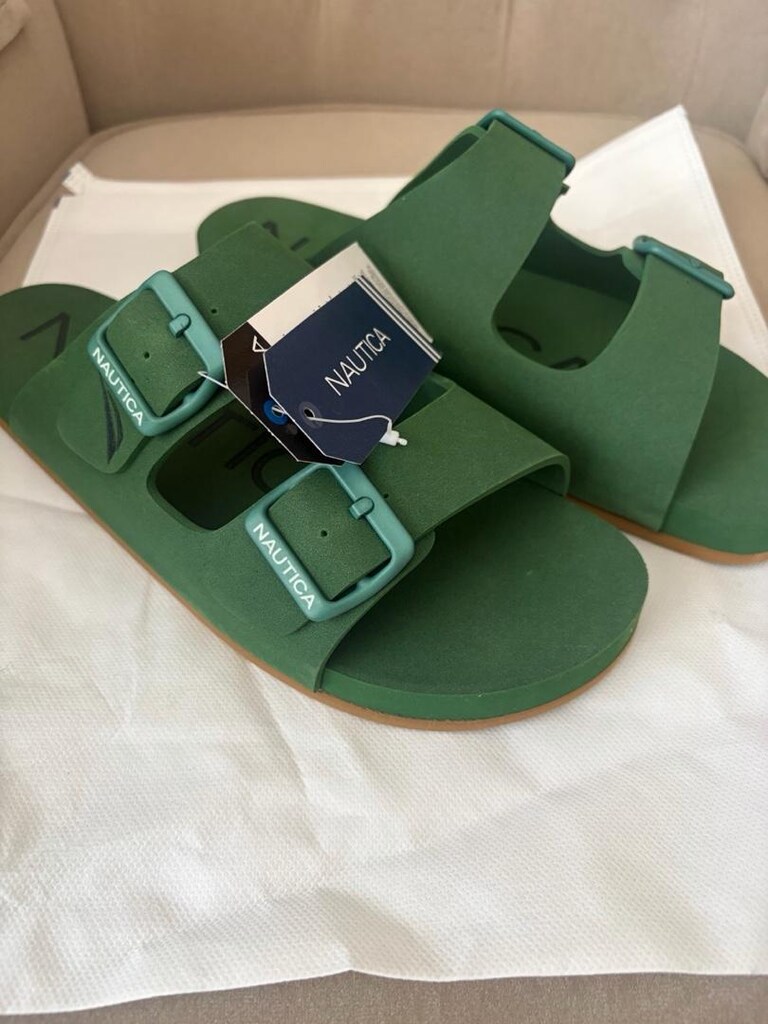 Orijinal nautica terlik 40 numara sıfır etiketli yeşil renk - 3