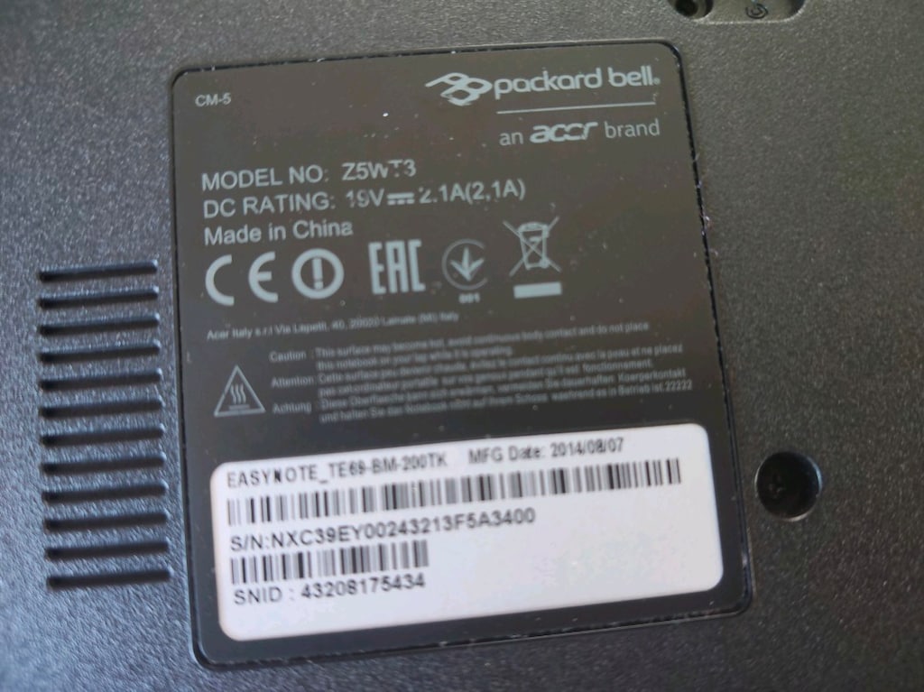 z5WT3 packard bell notebook çalışır durumda 15.6 inç ekran - 5