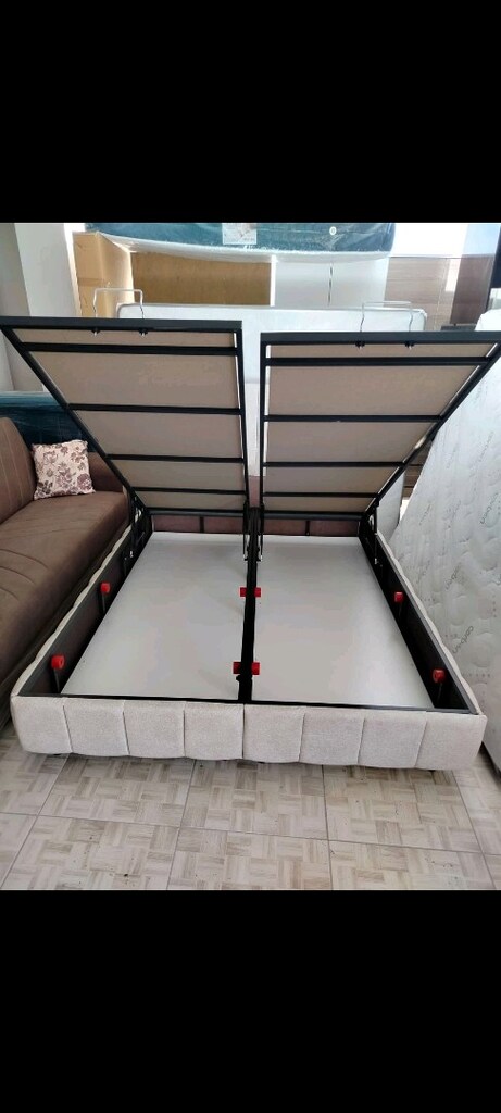 160/200 cm'lik baza Başlık yatak takım sandıklı baza - 6