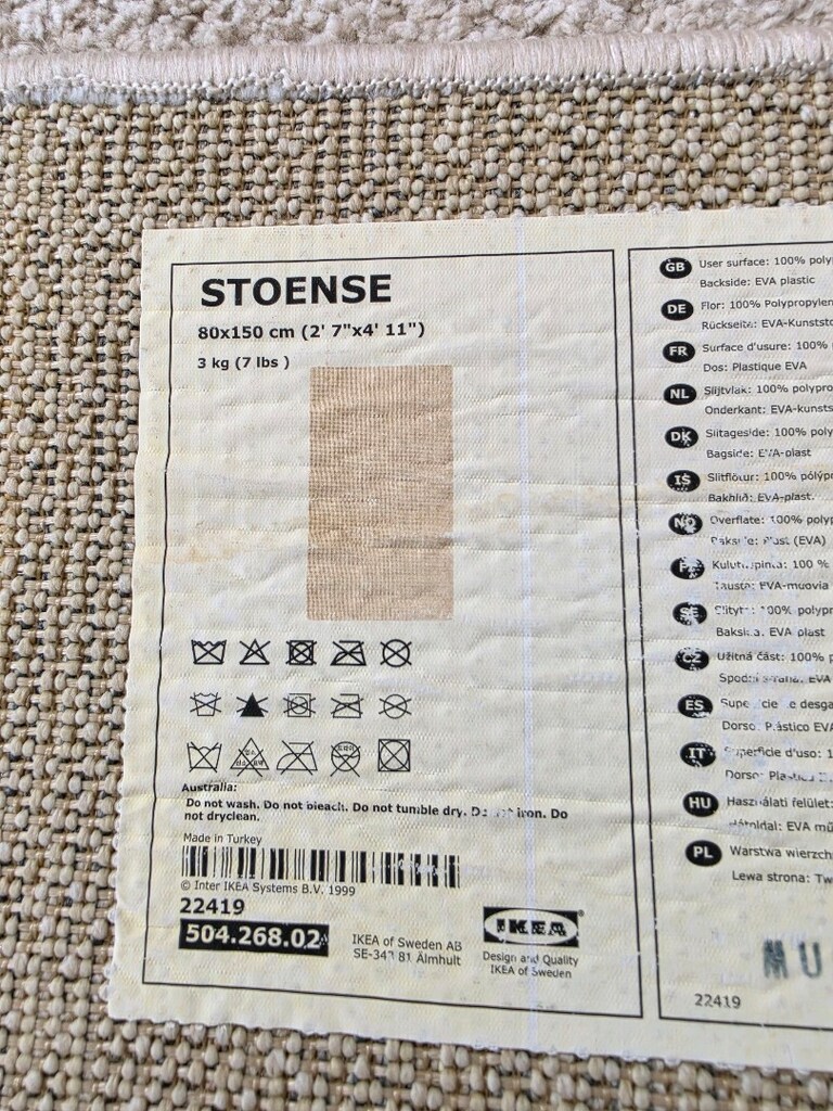 Ikea Stoense 80×150 bej halı kırık beyaz kilim - 6