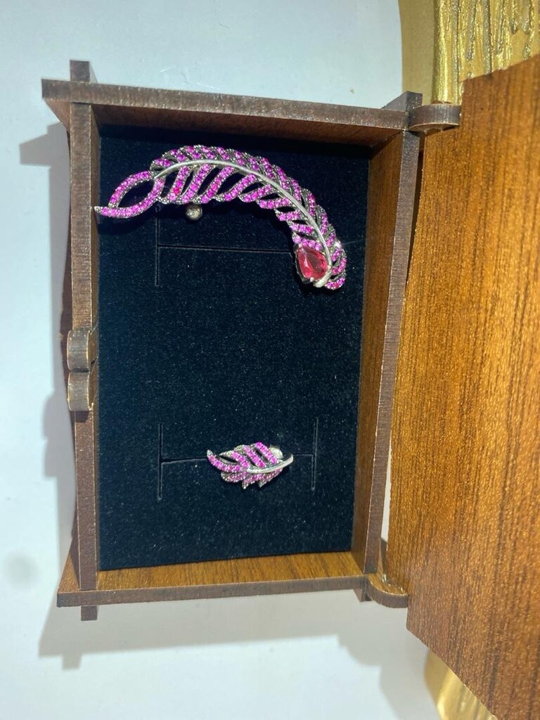 Gümüş Küpe Pembe taşlı - 5