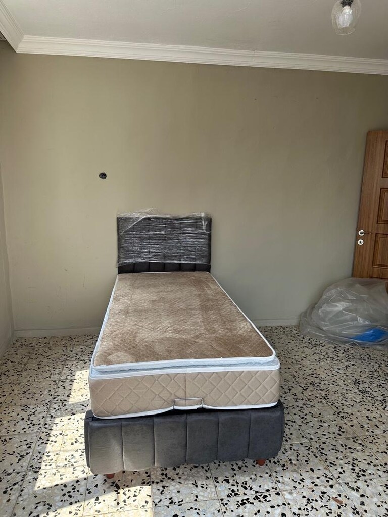 tek kişilik 90 × 190 baza başlığı gerçek petli tavşan tüü yatak sıfır - 3