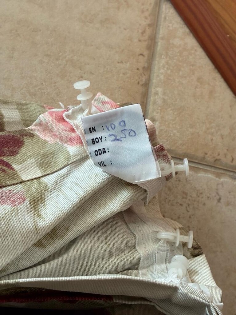 Keten çiçekli perde 2 adet - 3