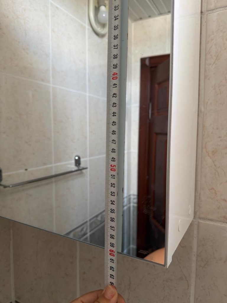 60 X 40 cm aynalı raflı banyo lavabo üstü dolabı - 4