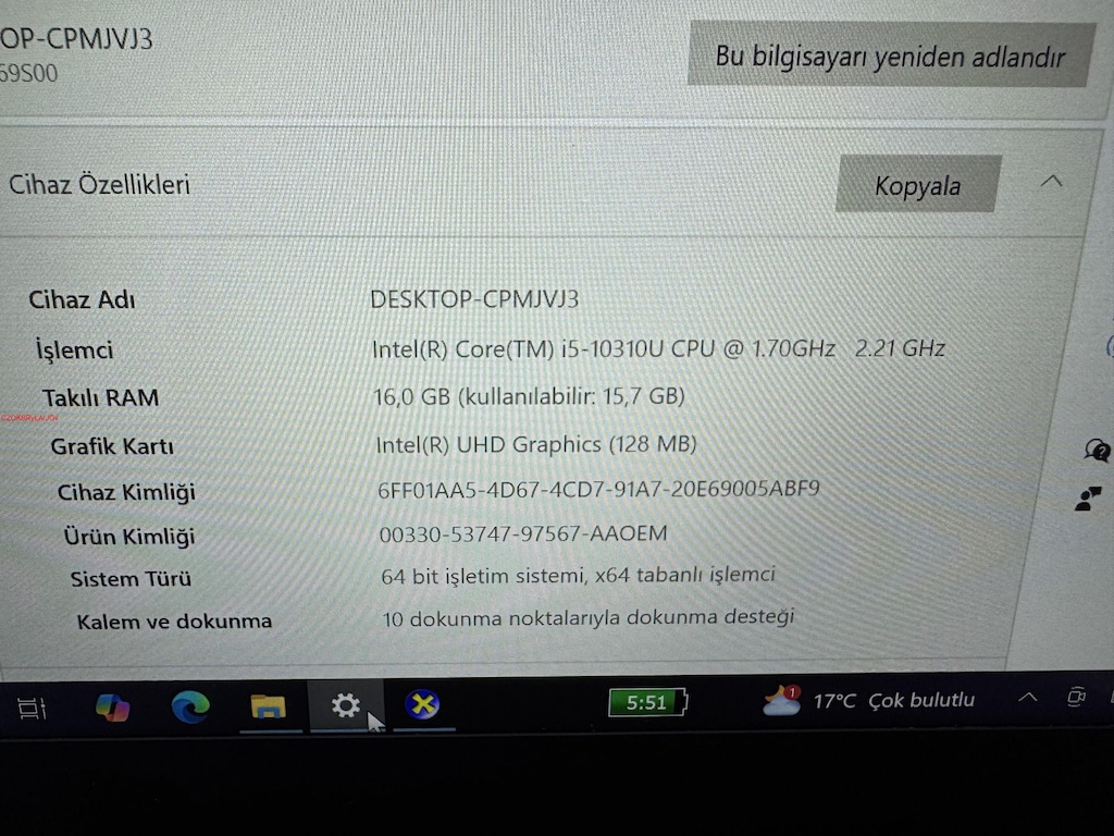 THİNKPAD X1 CARBON İ5 10. NESİL 16 GB RAM 256 M2SSD DOKUNMATİK - 6