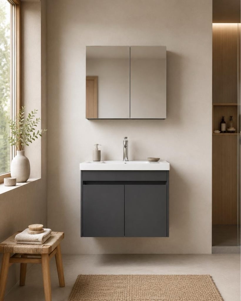 İMALATTAN SIFIR MDF BANYO DOLABI