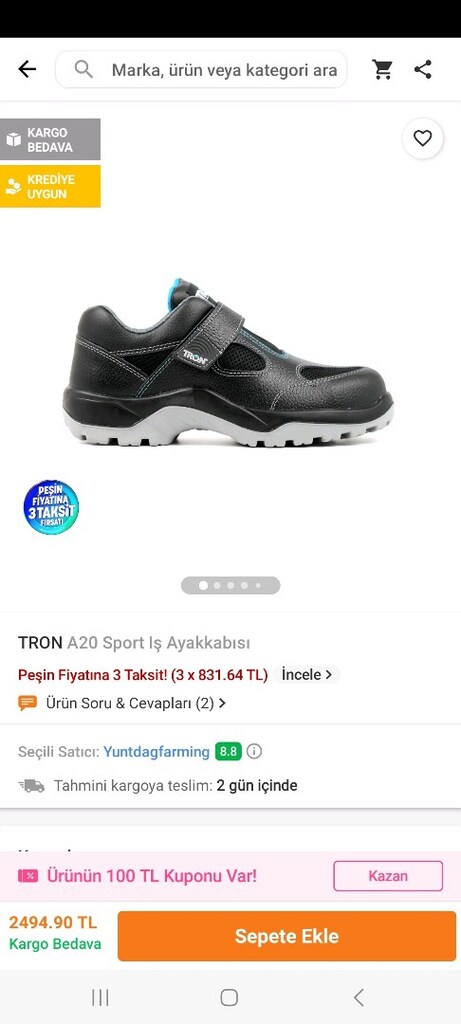 Sıfır kutusunda Tron marka çelik burunlu ayakkabı - 4