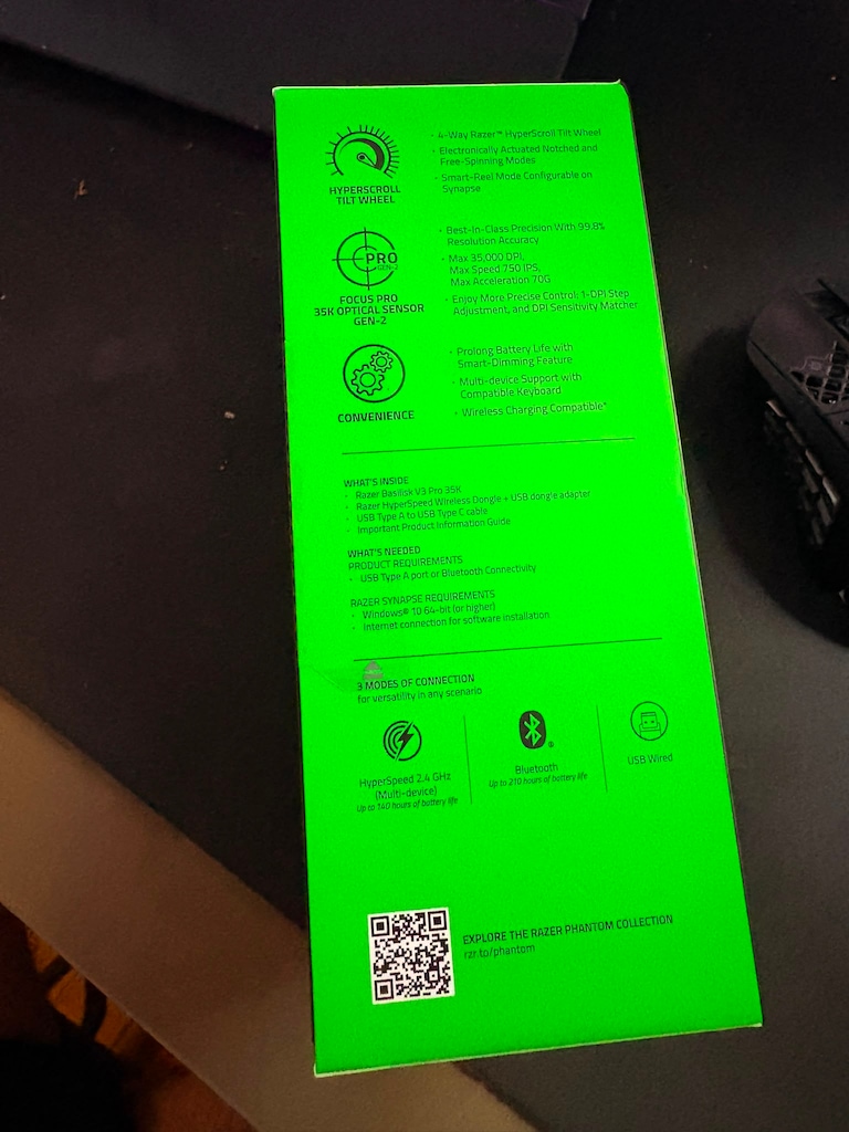 RAZER BASILISK V3 PRO 35K (PHANTOM GREEN EDT.) SIFIR - 4