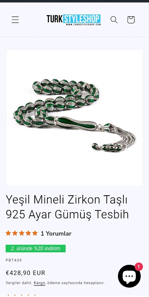 Daimond Mücevher seri Taşlı Full gümüş tesbih - 6