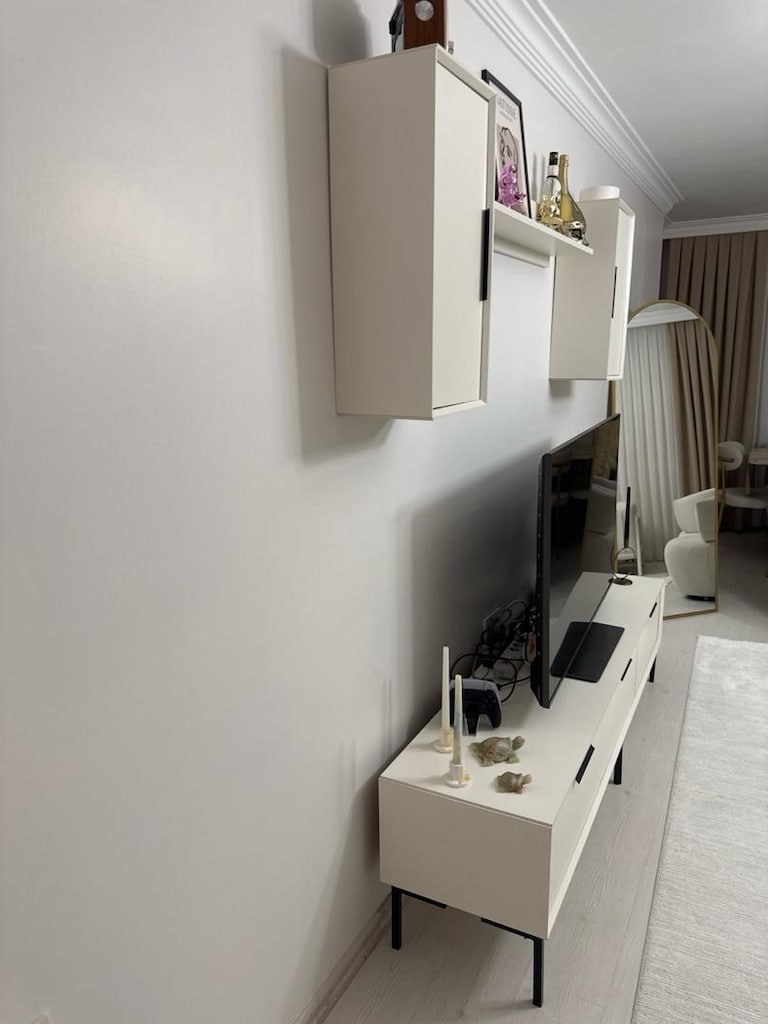 4 PARÇA MDF TV ÜNİTESİ (Ay Taşı) Beyaz - 9