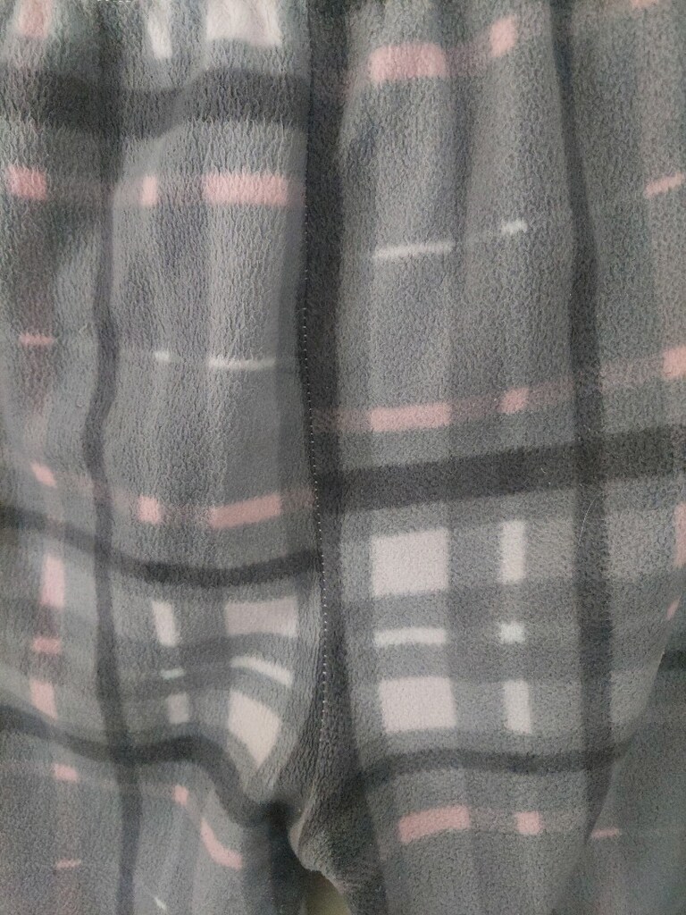 Bayan ekoseli beli lastikli peluş pijama - 8