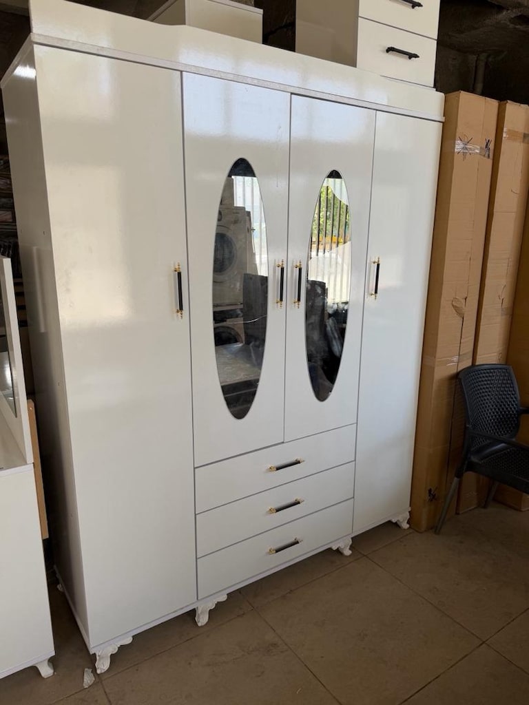 sıfır lüks dört kapaklı elbise dolabı - 3