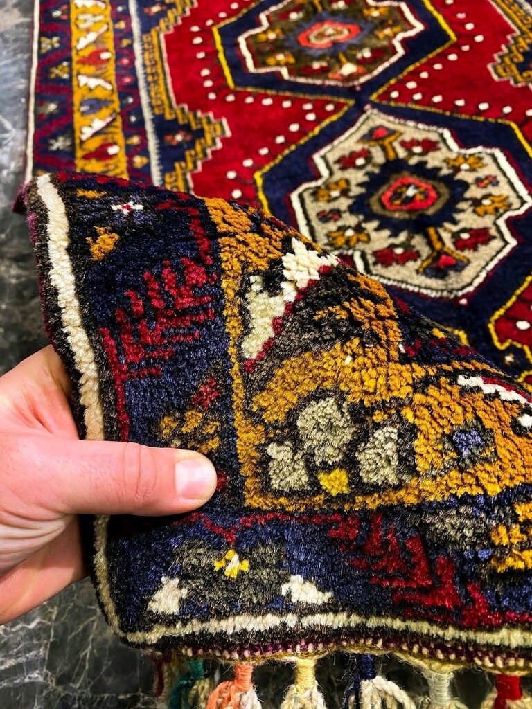 90x183... Yahyalı Kirman El dokuma kök boya sıfır sandık yenisi .. - 2