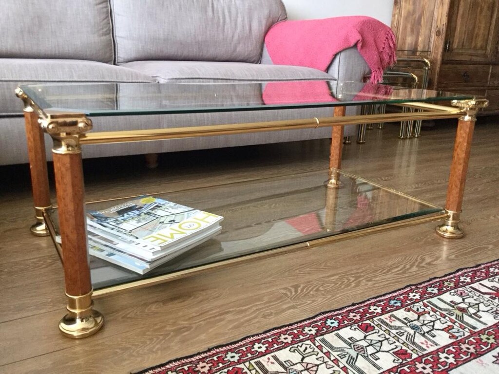 İtalyan Pirinç Orta Sehpa - 6