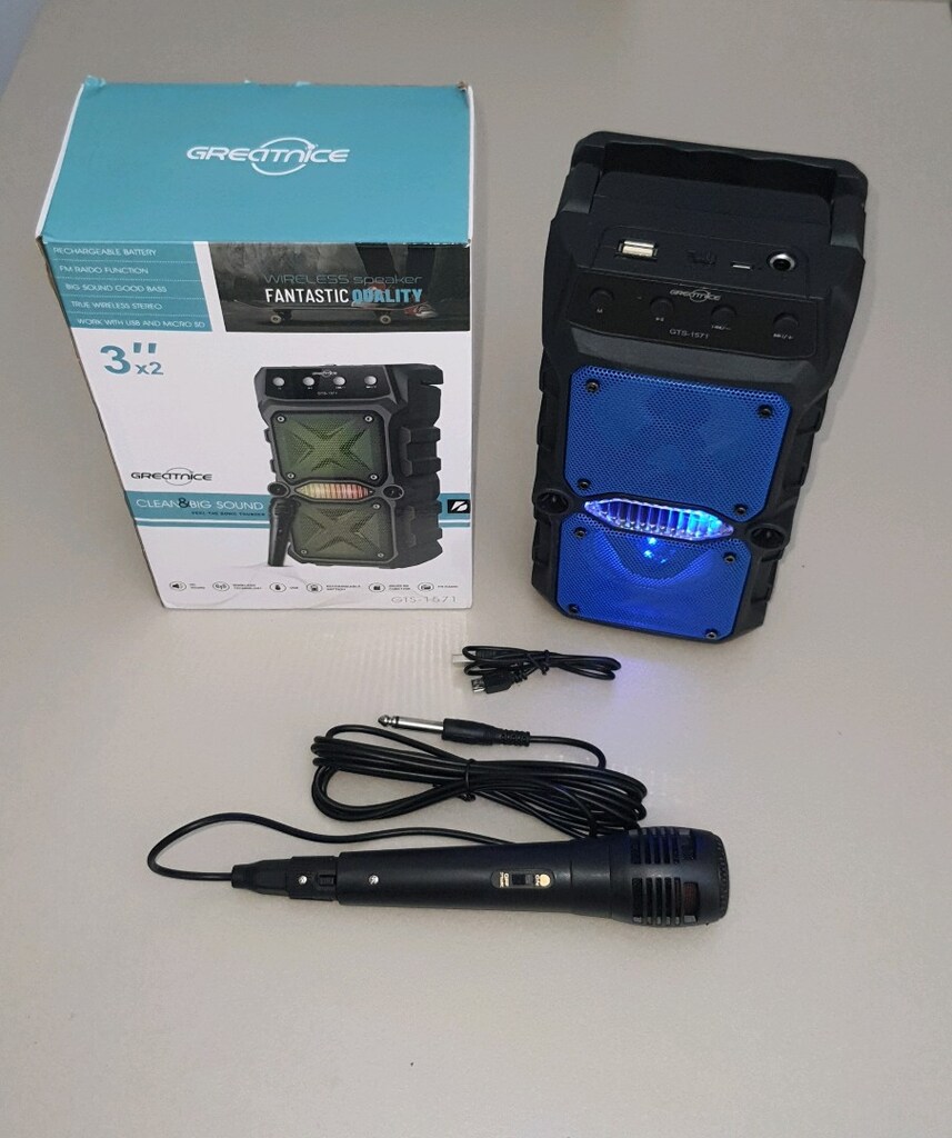 Bluetooth hoparlör mikrofonlu rgb ışıklı şarjlı ses bombası,extra bass - 2