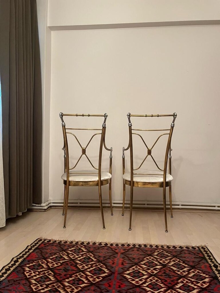 İtalyan pirinç krom sandalye - 17