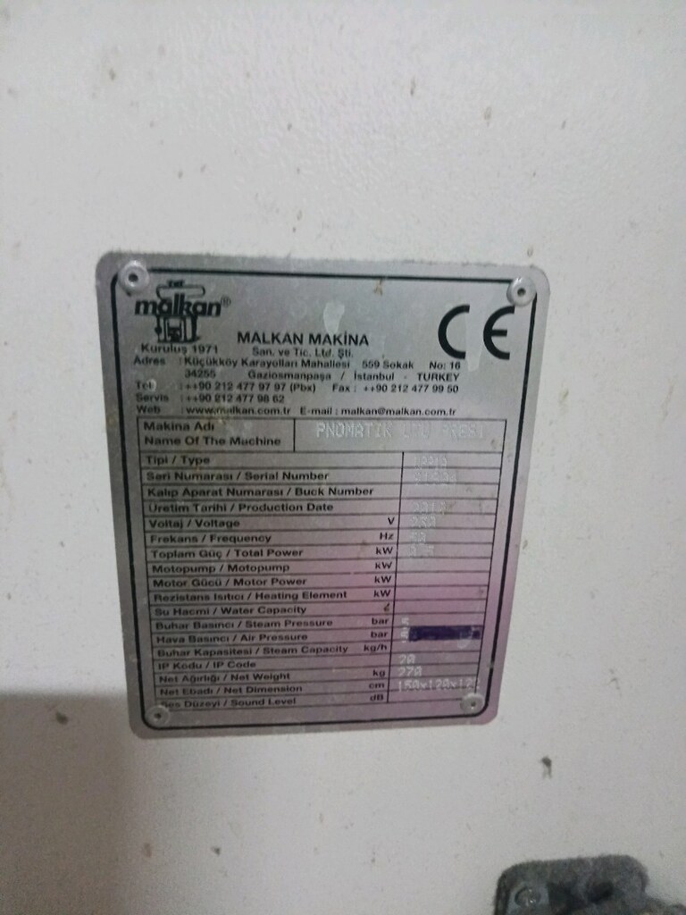 Satılık Pnomatik Ütü Presi - 4
