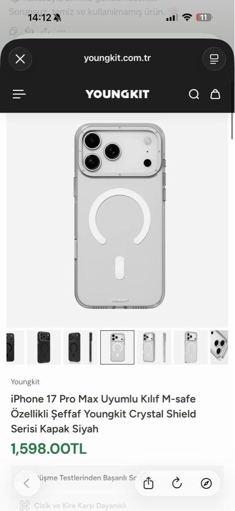 youngkit şeffaf iphone 17 pro max telefon kılıfı - 6