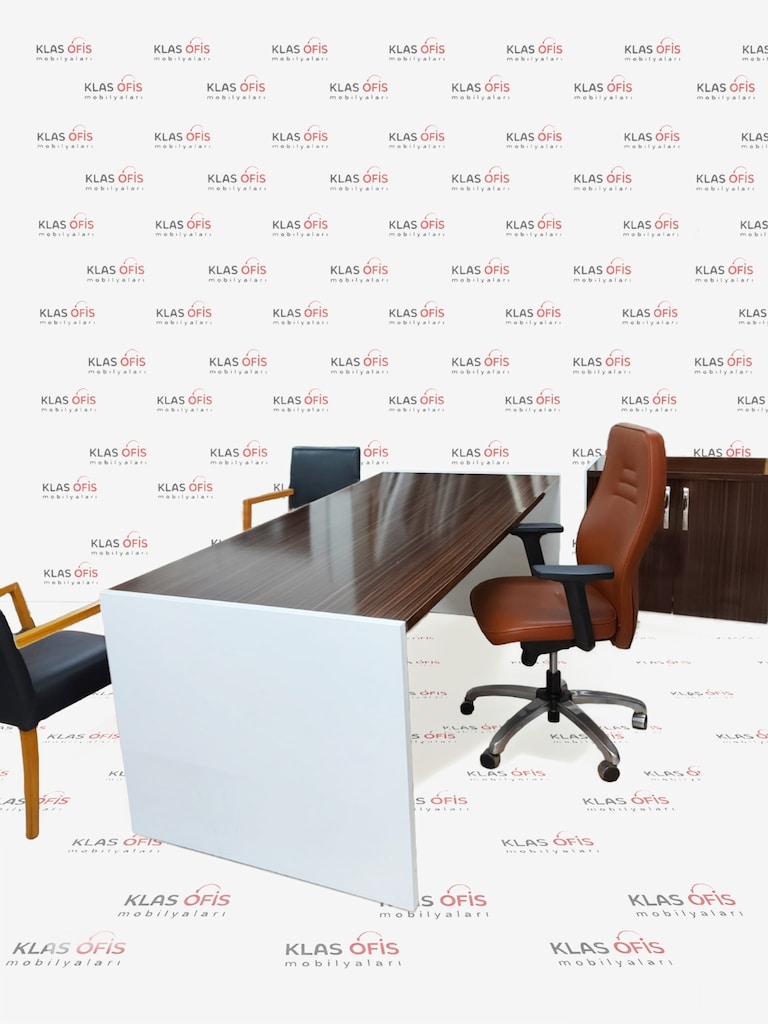 KLAS OFİS ÜSKÜDAR 200x90 CEVİZ MAKAM TAKIMI SETİ İKİNCİ EL - 4