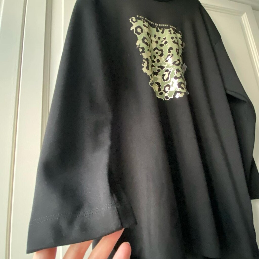 Siyah Leopar Desenli Uzun Kollu Tunik - 3 XL Beden - 6
