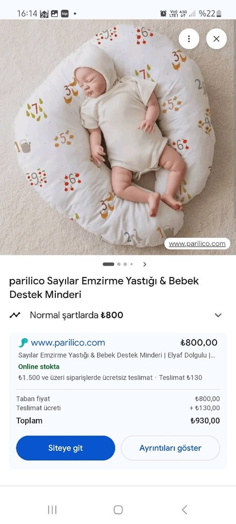 Bebek emzirme yastığı minderi. Temiz. İsteyene biberon da var. - 9