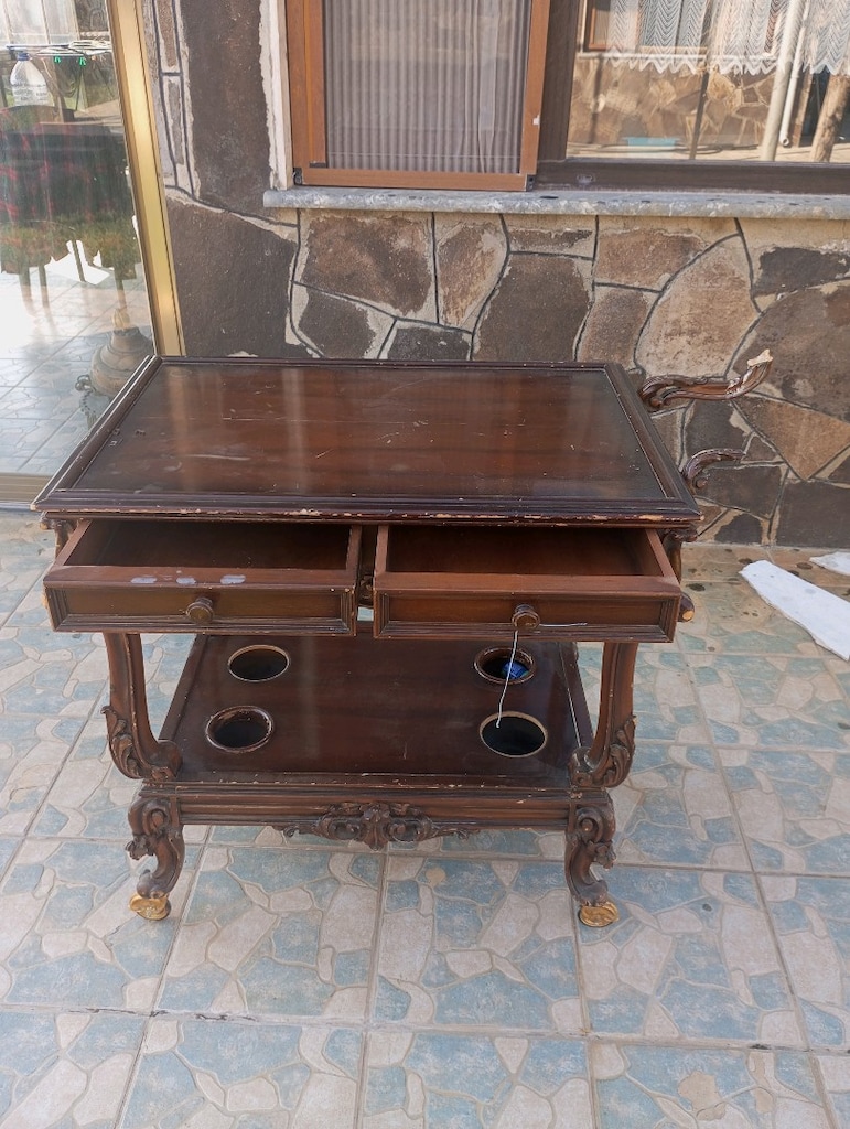 Ahşap Teketlekli Restorant veya Ev İçki Servis Arabası - 2