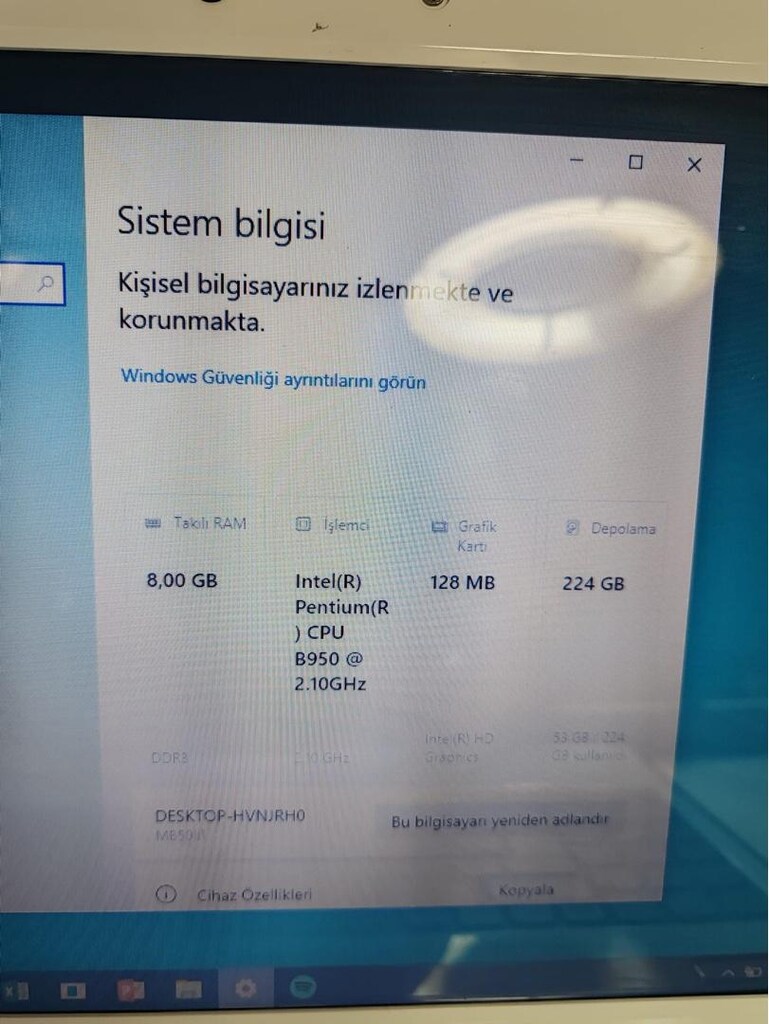Casper intel pentium B950 2.10 GHZ 8 GB Ram - 3