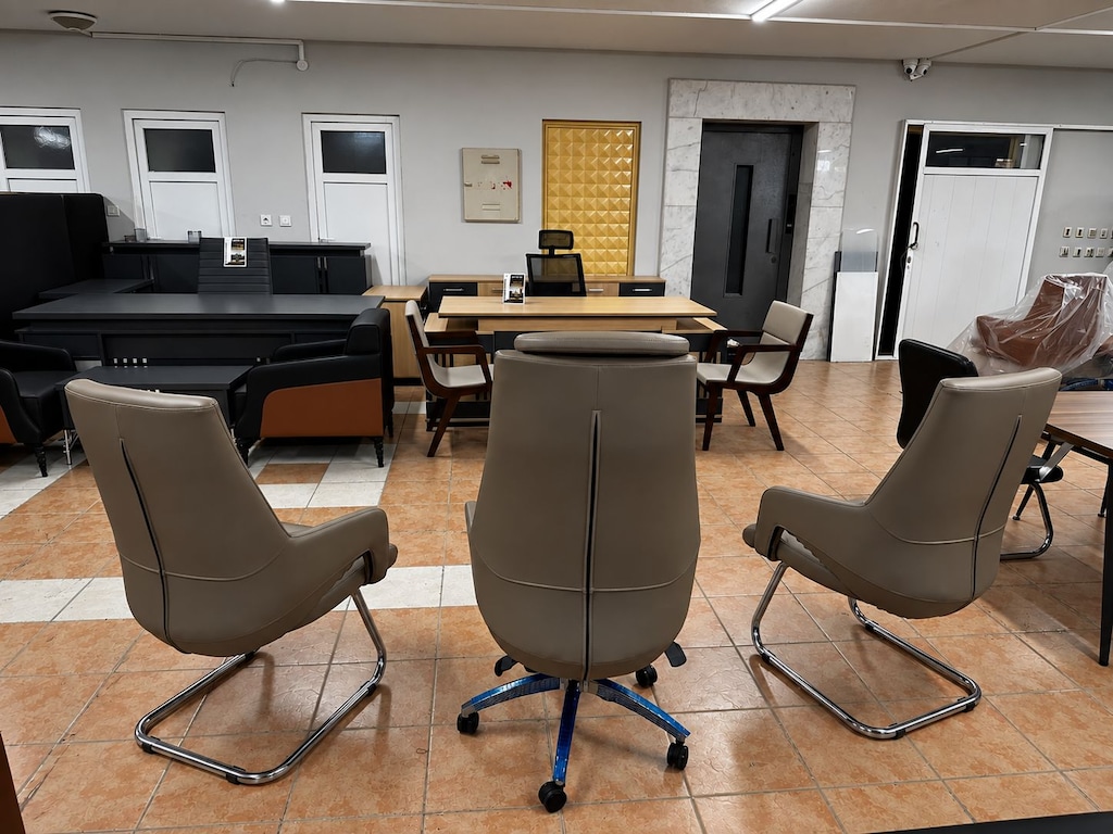 KLAS OFİS ÜSKÜDAR KUM BEJİ DERİ MÜDÜR KOLTUK TAKIMI SIFIR - 4