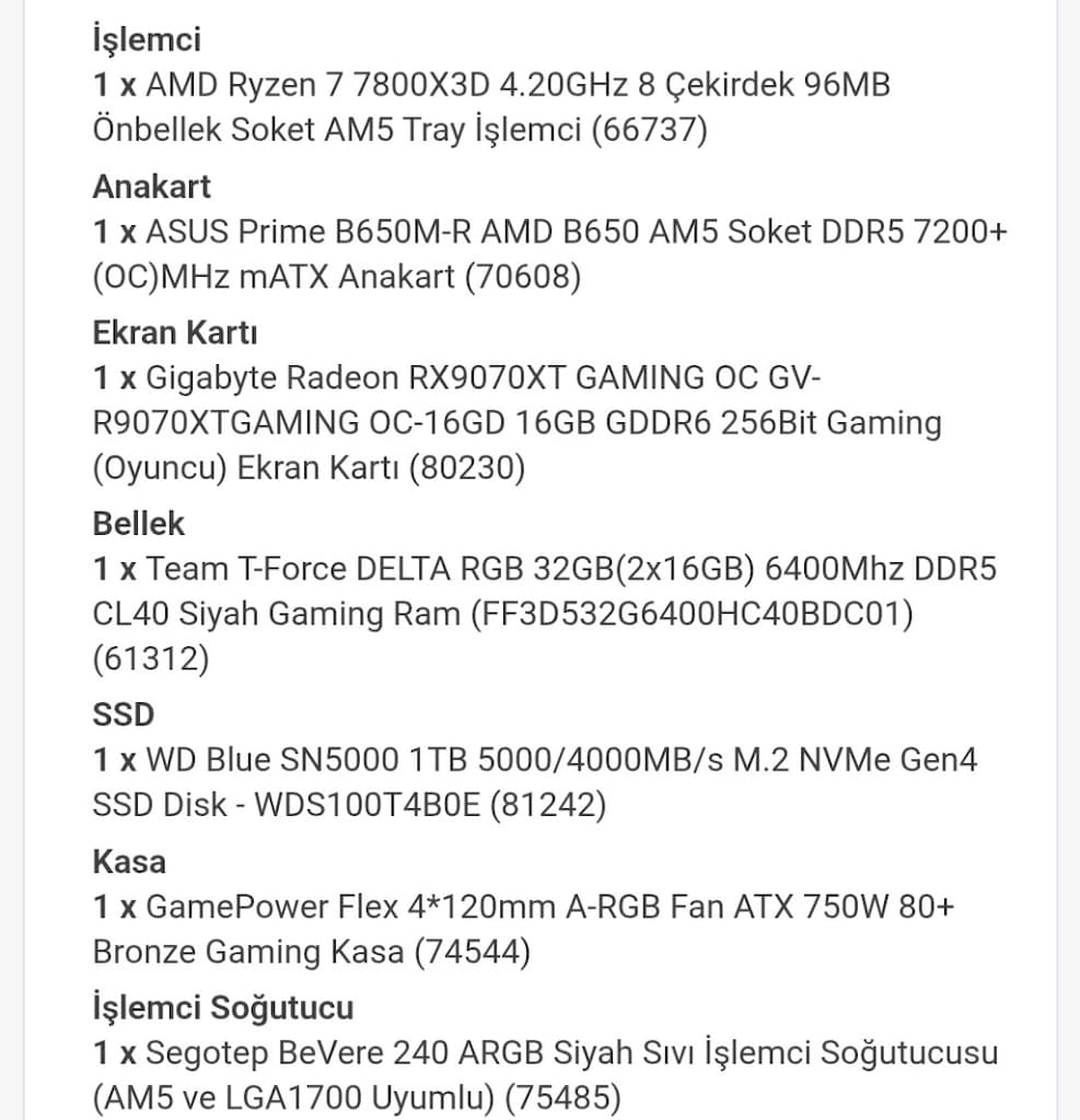 AMD 9070XT - AMD RYZEN 7 7800X3D OYUN BİLGİSAYARI - 6