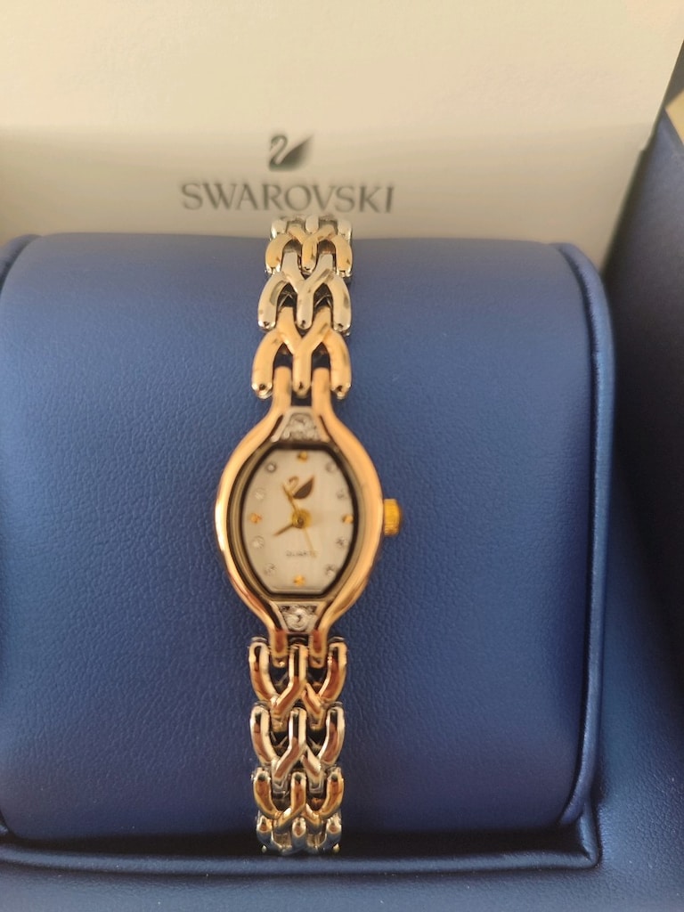 Swarovski Taşlı Gold Silver Saat - 2