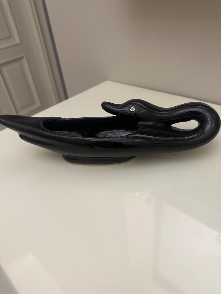 Vintege porselen siyah dekoratif obje 32 cm - 6