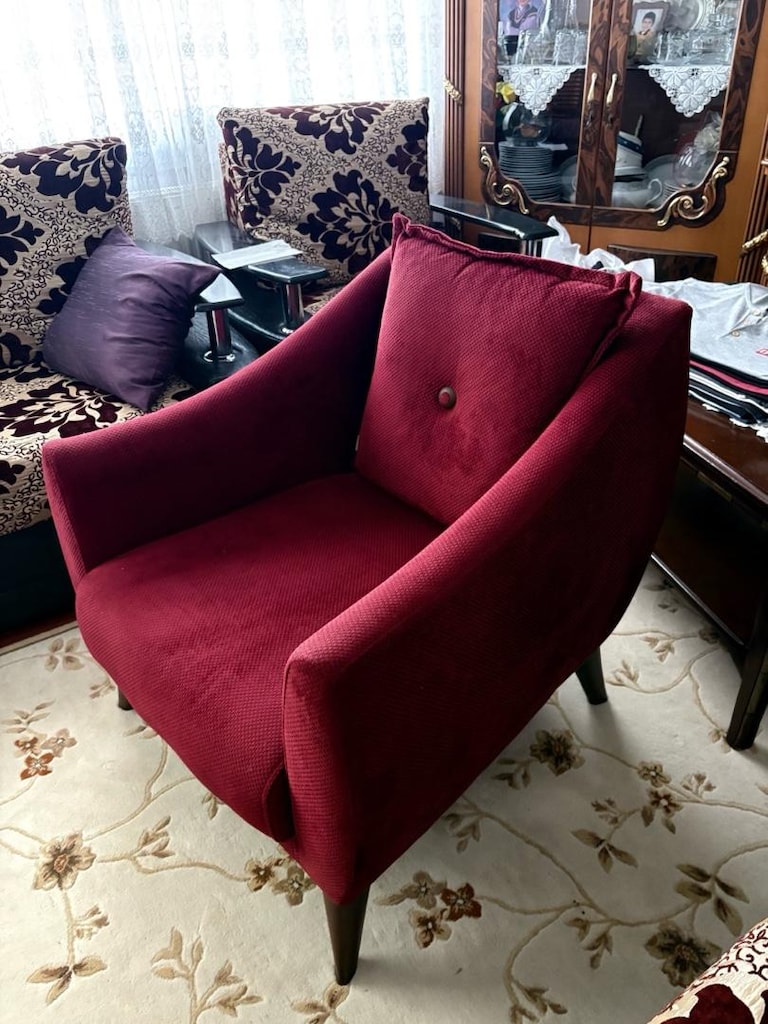 Temiz ve Şık Bordo Berjer – Tekli Koltuk - 3