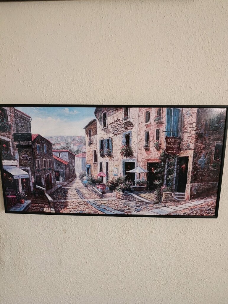 Çerçeveli Bristol Tablo / Poster - Fransız Sokak Manzaralı (30x60 cm) - 8