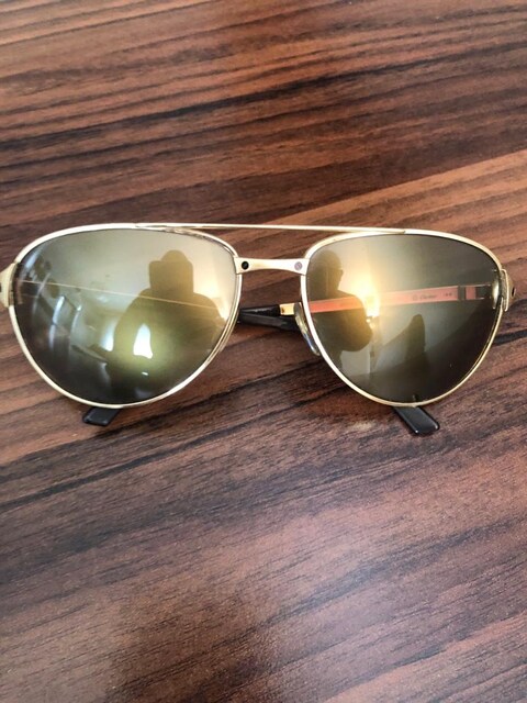 "Cartier Santos-Dumont Gold Plated Aviator Sunglasses"