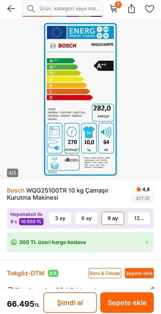 Garantisi Devam Ediyor Bosch Kurutma Makinesi - 10