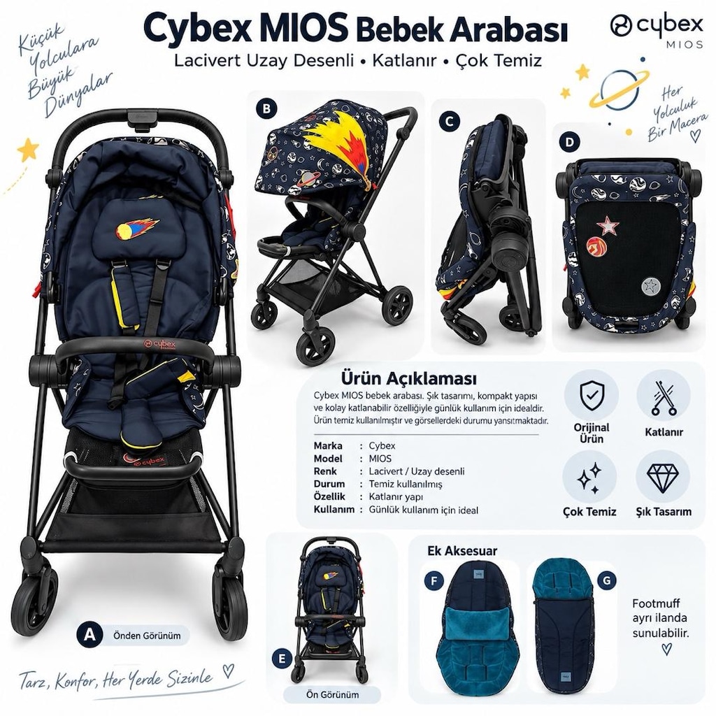Cybex Space Rocket Bebek Arabası + Ana Kucağı + Isofix Set