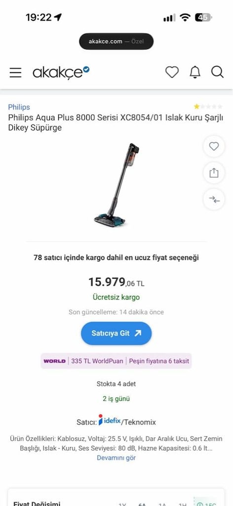 Temiz Philips XC8054 Dikey Süpürge - Kutusunda Paspas Başlığı Sıfır - 7