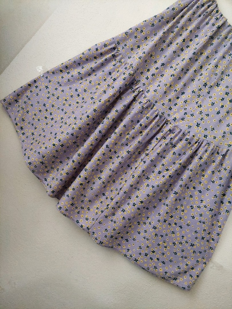 Bel lastikli Mor Çiçek Desen günlük Etek - 5