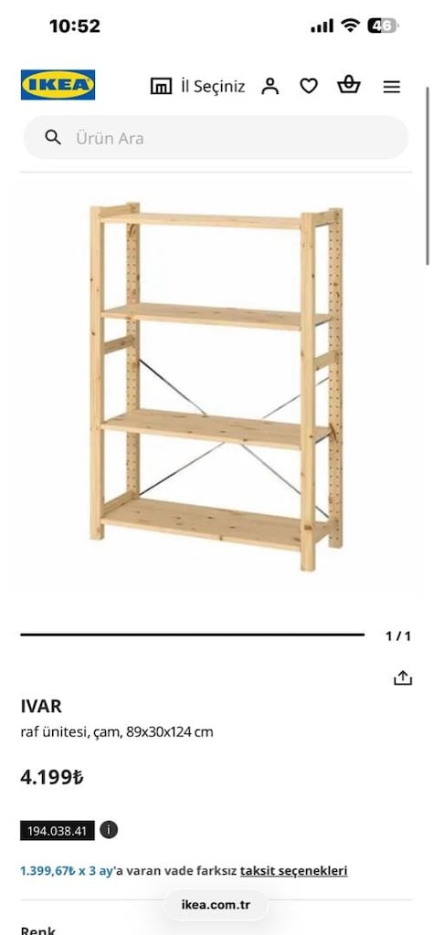ikea ıvar raf ünitesi çam - 4