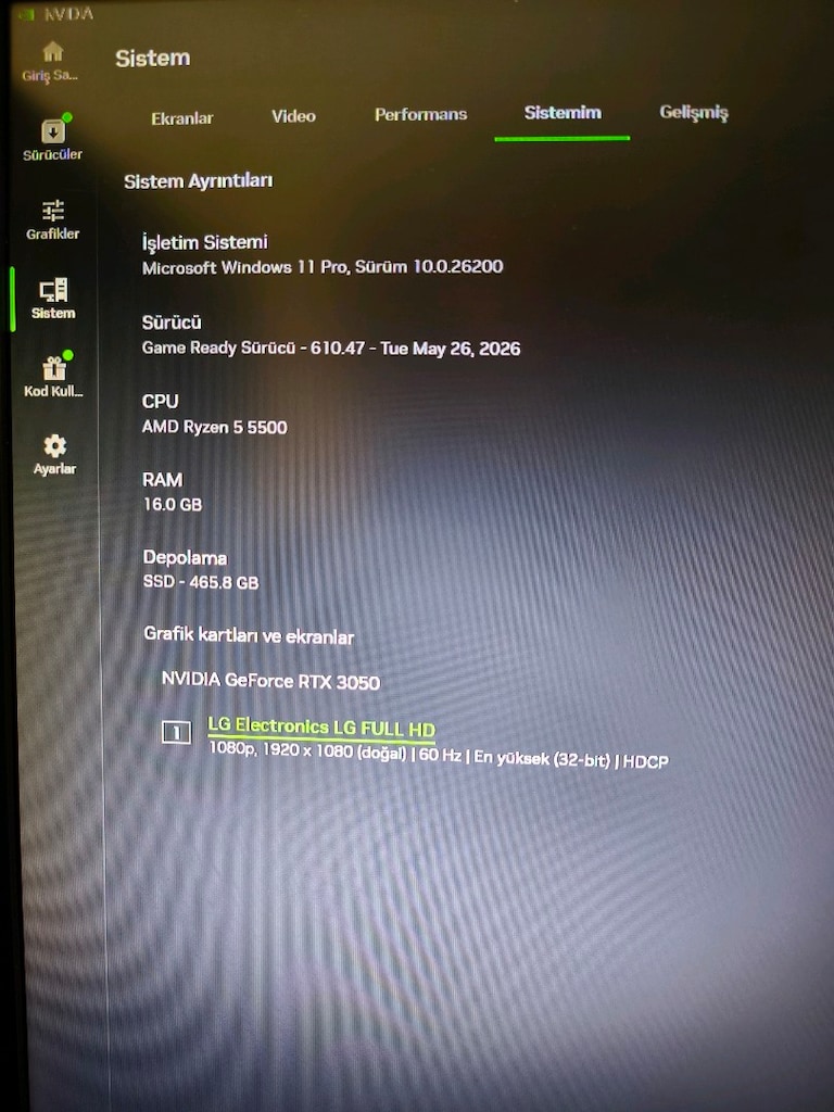 AMD RYZEN 5500/RTX 3050 - 3