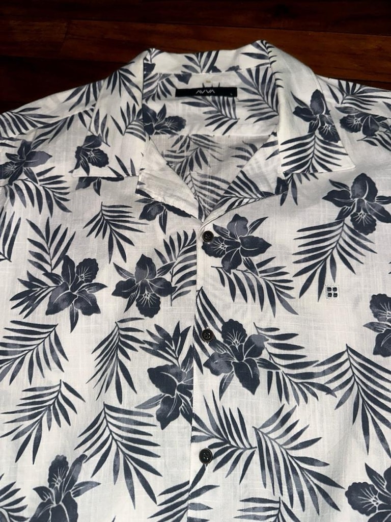 AVVA Çiçek desenli Hawai model kısa kollu Tshirt