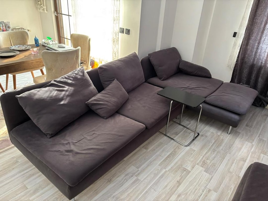 IKEA Söderhamn L Köşe Koltuk Takımı + Puf (Koyu Gri/Antrasit) - 5